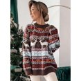 thumbnail image 5 of Suéteres navideños de otoño e invierno para mujer, suéteres casuales de manga larga de punto, suéteres básicos para mujer, camisetas de moda, ropa, 5 of 5
