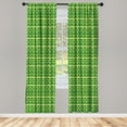 thumbnail image 5 of Ambesonne Green Window Curtains, Traditional Irish Clovers, Each 28" W x 84" L, Lime Green Dark Green, 5 of 5