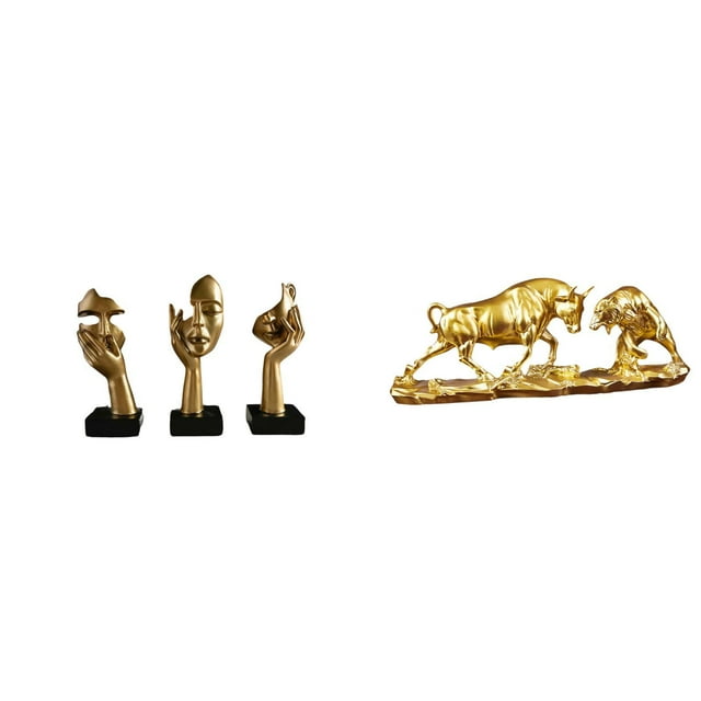 Estatuas de resina de pensadores, decoración de mesa, esculturas de arte abstracto para oficina, estantería, sala de estar, figura de toro, estatua de