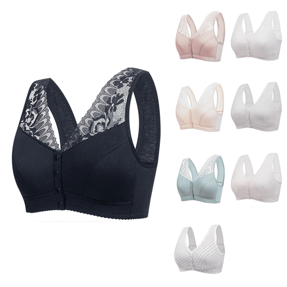 Ahuyic Womens Bra,Summer Plus Size Bra,Womens Color Thin And Steel Hoop Gathered Breathable Underwear For Daily Bras,Beige,XXL