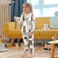 thumbnail image 4 of FORMRS Long Sleeve Top and Pants Pajama Set for Niños 2-Piece Sleepwear, Sizes 18M-8Y, Beige Cute Cats, 4 of 6