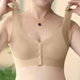 thumbnail image 2 of ZKCCNUK Plus Size Bras for Women Front Open Four Button Bra Solid Color Soft And Comfortable Without Steel Rings Gathering for Daily Bras Everyday Bras Size L-2XL, 2 of 6