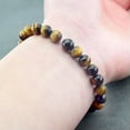 thumbnail image 6 of RSAMD 8mm Natural Stones Lava Tiger Eye Lapis Howlite Turquoise Beads Bracelet Jewelry-2 Yellow Tiger Eye-8mm Beads-19cm(7.48inch), 6 of 8