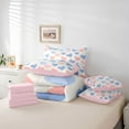 thumbnail image 6 of Homewish Cute Heart Loves 7-Piece Twin Bedding Sets,Kawaii Cartoon Pattern Bedding Comforter Set,Pink White Blue Sheet Sets For Girls Teens,Ultra Soft Home Decor Reversible, 6 of 8