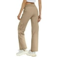 thumbnail image 3 of Kelon Women's Wide Leg Sweatpants Fleece Lined Baggy Straight Leg Lounge Pants Fall Outfits Athletic Joggers with Pockets Brown, 3 of 7