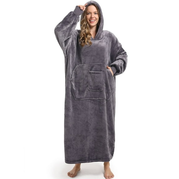 REDESS Oversized Wearable Blanket Hoodie Sweatshirt for Adults Women Men-Dark Grey
