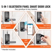 KFFKFF Smart Lock, Keyless Entry Door Lock with Handle, APP Control Fingerprint Door Lock, 7-in-1 Smart Locks for Front Door, Electronic Digital Lock with Keypad