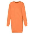 thumbnail image 2 of Clearance Savings Women Plus Size Dresses Women's Fashion Round-Neck Short Sleeved Printed Pullover Dress Orange, L, 2 of 4