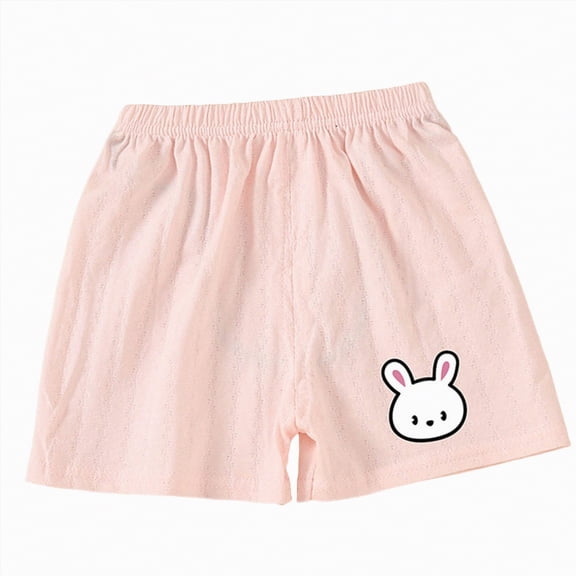 mgoYE Baby Girl Shorts Baby Girls Solid Soft Elastic Waist Cute Pattern Casual Playing Shorts Summer Short Pants 3M-24M(A,6-12 Months)