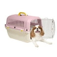 thumbnail image 4 of Oodles 24" Plastic Travel Pet Kennel, with Clip On Bowl, Pink, 4 of 10