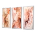thumbnail image 3 of Designart "Apricot Clouds Infusion Abstract IV" Abstract Shapes Framed Wall Art Set Of 3 - Pink Transitional Frame Gallery Wall Set For Home Decor, 3 of 6