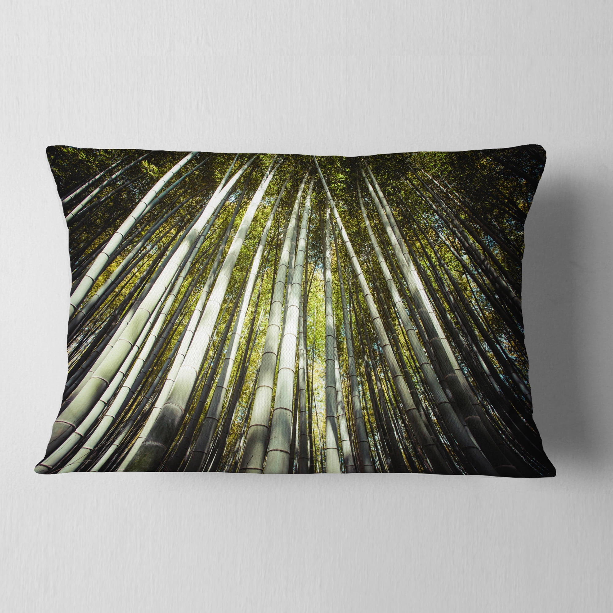 Designart 12" x 20" Green Polyester Throw Pillow