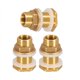 thumbnail image 3 of Conector de Mamparo de LatóN Macizo, 3 Juegos de Conector de Tanque de Agua de LatóN Macizo Macho de 3/8 Pulgadas Hembra de 1/2 Pulgada Roscado con Anillo, 3 of 5