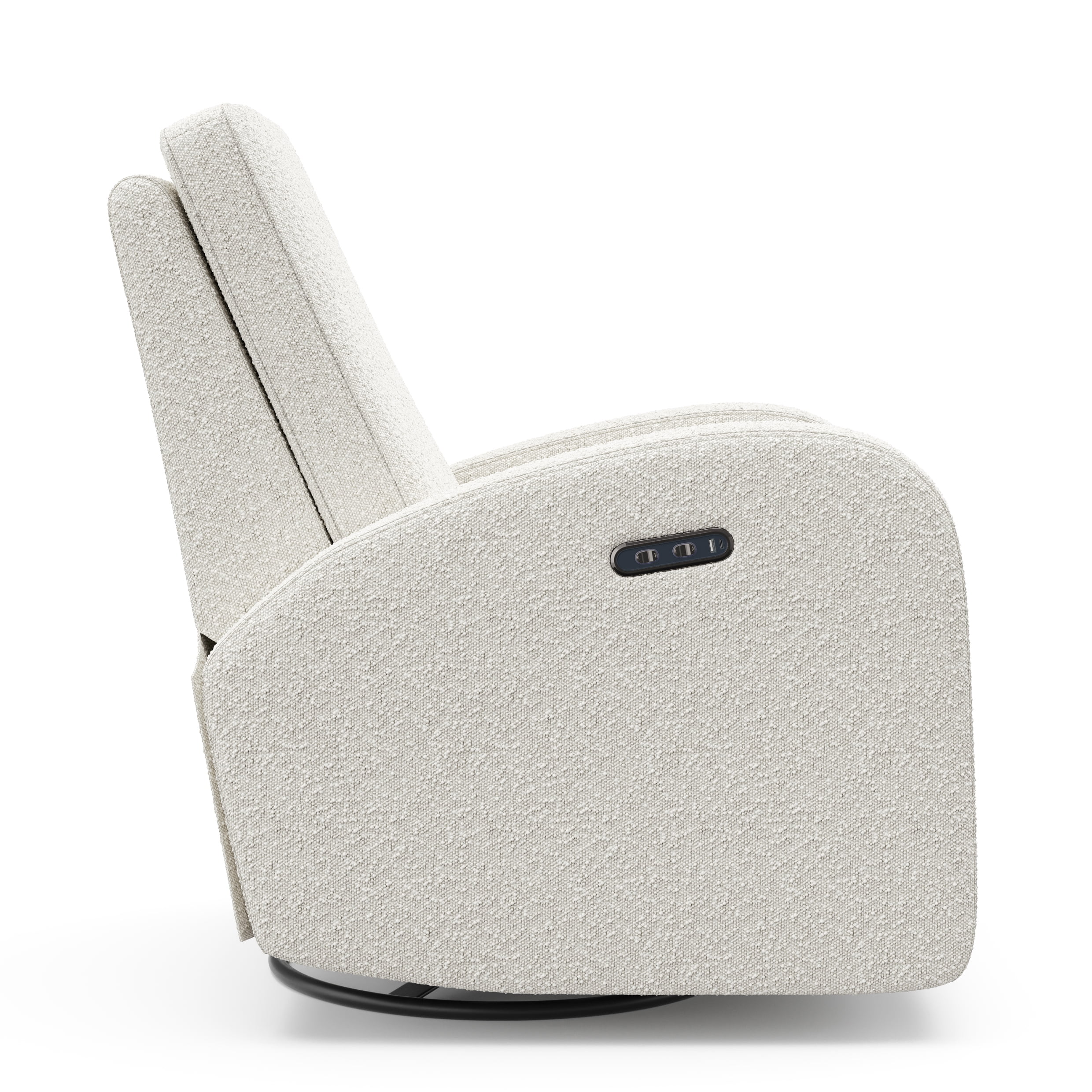 Storkcraft Santa Monica Infant Power Recliner Swivel Glider with USB, Ivory Boucle