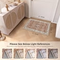 thumbnail image 2 of Boho Vintage Round Rug ft- Faux Wool Dreely Washable Area Rug Small Distressed Throw Rugs Floor Carpet for Door Mat Entryway Bedrooms Laundry (Round - ; Diameter Border ), 2 of 6