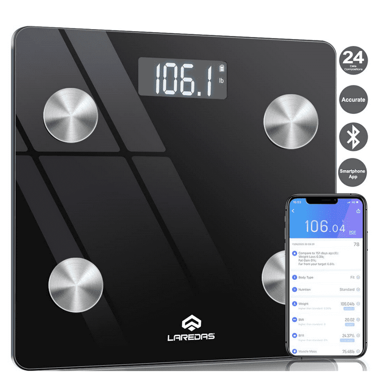 GE Scale for Body Weight Bathroom: Digital Scales Accurate Body Weight Scale  Smart Bluetooth Scale for Weight and BMI Electronic Weighing Scale for  People, Black 400lb Capacity Bath Scale 
