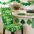 thumbnail image 2 of AYktou St. Patrick's Day Chair Covers, Stretchable Shamrock Green Clover Dining Table Chair Slipcover Elastic Straps Removable Washable Chair Cover for Dining Room Hotel Party Spring Decorations, 2 of 6