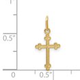 thumbnail image 2 of 14k Yellow Gold Small Budded Cross Necklace Charm Pendant Religious, 2 of 6