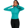 thumbnail image 6 of NELEUS Womens Hooded Athletic Jackets Zip Up Yoga Workout Jacket Slim Fit With 2 Inner Pockets,Light Green,US Size S, 6 of 9