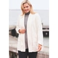 thumbnail image 4 of Woman Within Plus Size Microfleece Cardigan Shawl Collar Oversized Long Open Jacket, 4 of 4