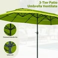 thumbnail image 2 of Ainfox 15ft Large Patio Umbrella, 3-Tiers Outdoor Double-Sided Rectangle Market Heavy Duty Umbrellas, Grass Green, 2 of 10