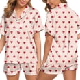 thumbnail image 2 of Wangmeiwg Women's Pajama Sets Womens Satin Pajama Set Two Piece Sleepwear Loungewear with Elegant Button Down Shirt Comfortable Nightwear Outfit XL Beige, 2 of 5