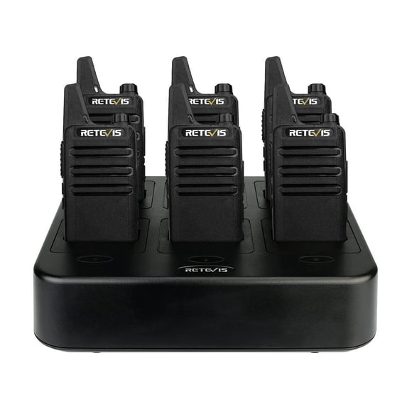 Radio Walkie Talkies Retevis RT22 recargable de 2 vías (paquete de 6)