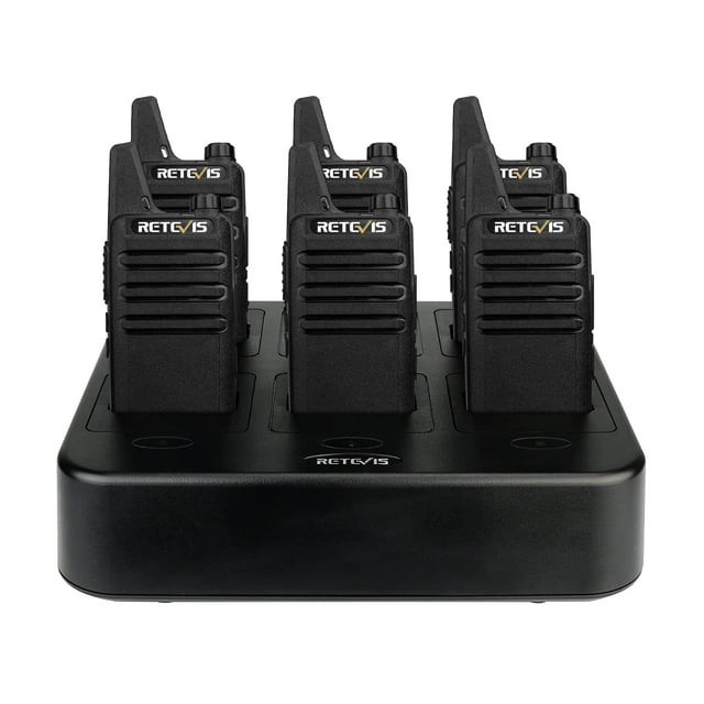 Radio Walkie Talkies Retevis RT22 recargable de 2 vías (paquete de 6)