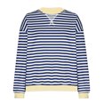 thumbnail image 4 of Htigea Womens Oversized Sweatshirts Crewneck Long Sleeve Striped Tops Casual Loose Fit Pullover Y2K Shirts Fall Workout Sweatshirt Yellow S, 4 of 5
