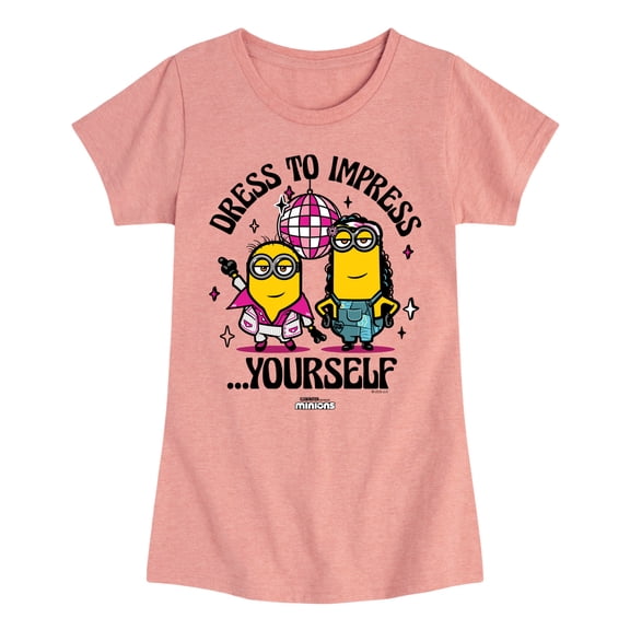 Despicable Me Minions - Dress To Impress Yourself - Toddler & Youth Girls Short Sleeve Graphic T-Shirt