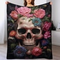 thumbnail image 4 of Colorful Flower Skull Blanket for Bed Throw Blanket for Women, Men And Kids Super Soft Plush Blanket Throw, Print Blanket, Blanket for Kids, 4 of 8
