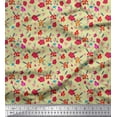 thumbnail image 1 of Soimoi Cotton Duck Fabric Berries,Leaves & Floral Artistic Printed Craft Fabric by The Yard 56 Inch Wide, 1 of 1