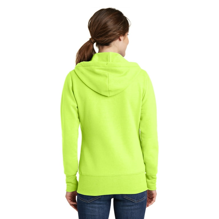 Port Company Ladies Core Fleece Full Zip Hooded Sweatshirt Lpc78zh Neon Yellow 3XL Walmart