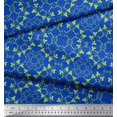 thumbnail image 3 of Soimoi Blue Rayon Fabric Leaves Damask Print Sewing Fabric Yard 42 Inch Wide, 3 of 5