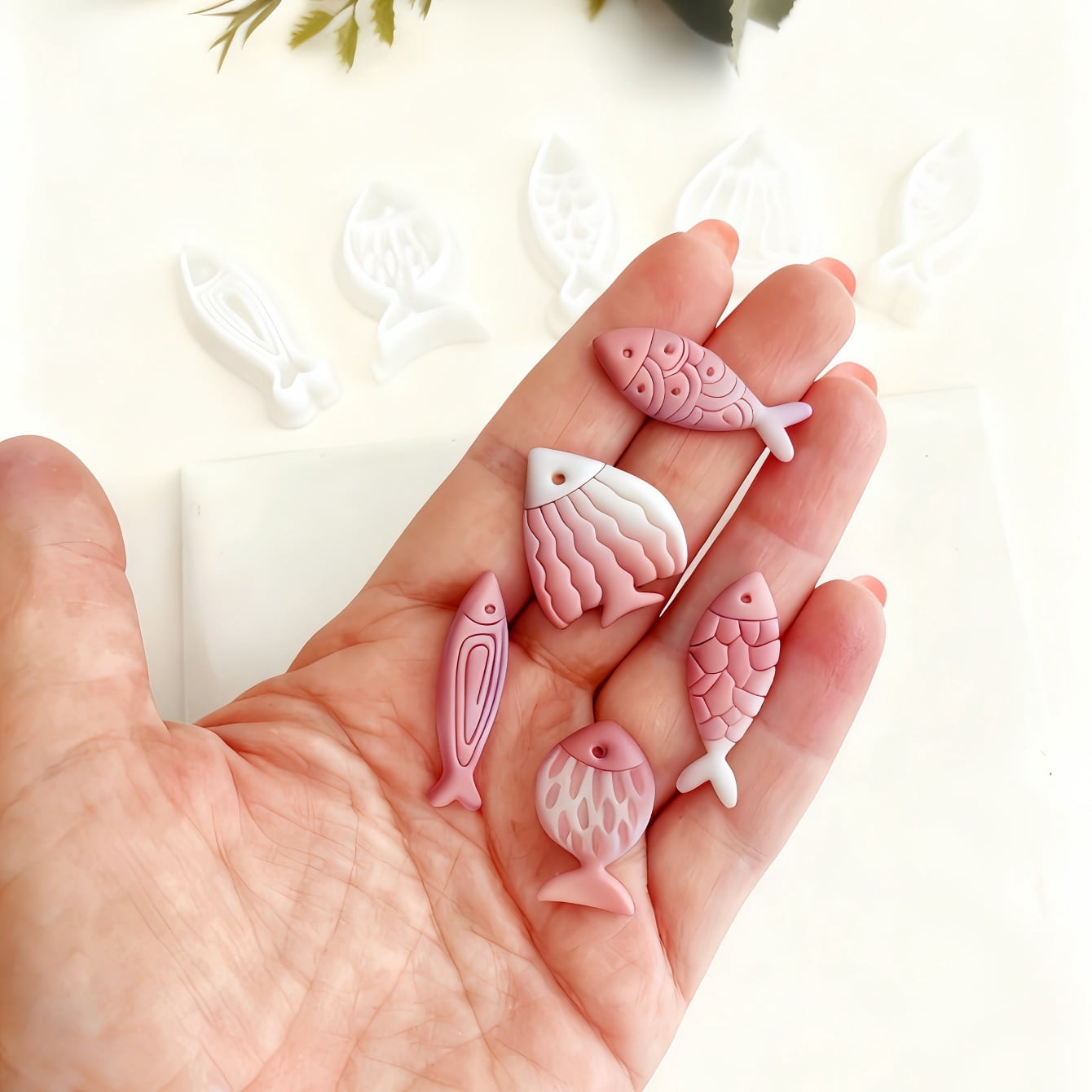 5-piece soft clay fish earring mold DIY jewelry hand-making tool set