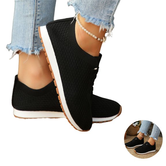 Willtoo Women’s Orthopedic Dress Shoes Knit Mesh Lace Up Walking Sneakers with Arch Support, Lightweight Breathable Low Top Casual Shoes, Fashion Comfort Daily Footwear