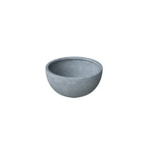Modern Round Planter - 12" Grey Fiberstone & Clay Pot - Weatherproof Design with Drainage