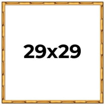 29x29 Frame Gold Bamboo Solid Wood Picture Frame | 1 Inch Moulding Width | Interior Frame Depth