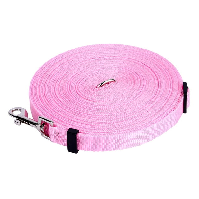 Correa larga para perros de 10 m, ajustable, portátil, para entrenamiento, para perros grandes, senderismo, acampada, entrenamiento, natación, color rosa