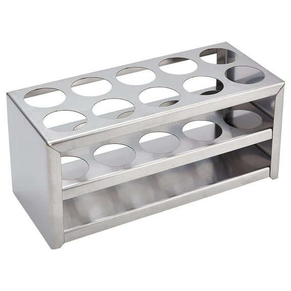 1 Set 304 Stainless Steel Multi-Use Cylinder Tube Display Racks Lab Supplies Round Holes Test Tube Holder Rectangle Test Tube Rack Hole 30mm for Classroom Lab 195x83x86mm