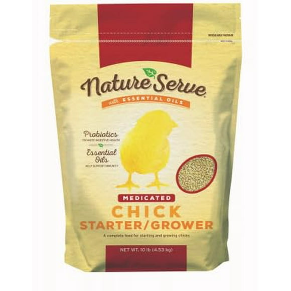Chick Starter Feed NatureServe Medication, 4,5 kg, 20% de proteína