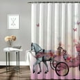 thumbnail image 2 of COMIO Fairy Girl Flying Butterflies Pink Shower Curtain Multiple Sizes White, 2 of 6