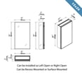 thumbnail image 3 of Blossom 15x26 Inch Aluminum Frame Mirror Medicine Cabinet (MC8 1526) | Adjustable 3-Way Hinges & Shelves, 3 of 4