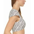 thumbnail image 2 of DKNY NEON LOGO SOFT WHITE Cropped Logo-Print Bikini Swim Top, US Small, 2 of 4