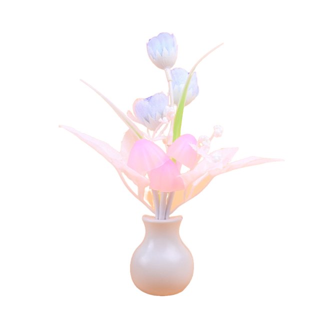 Moyic US Plug Night Light Flower Sensor 0.5W LED Socket Bedroom Wall Control 220V Glow Decor Kids Atmosphere Home Bedside Lamp Iluminación y accesorios Tipo 2 Azul