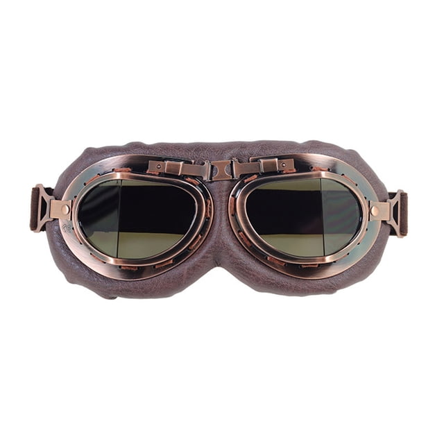 Lunettes de Moto style Pilote Vintage Demi-Casque