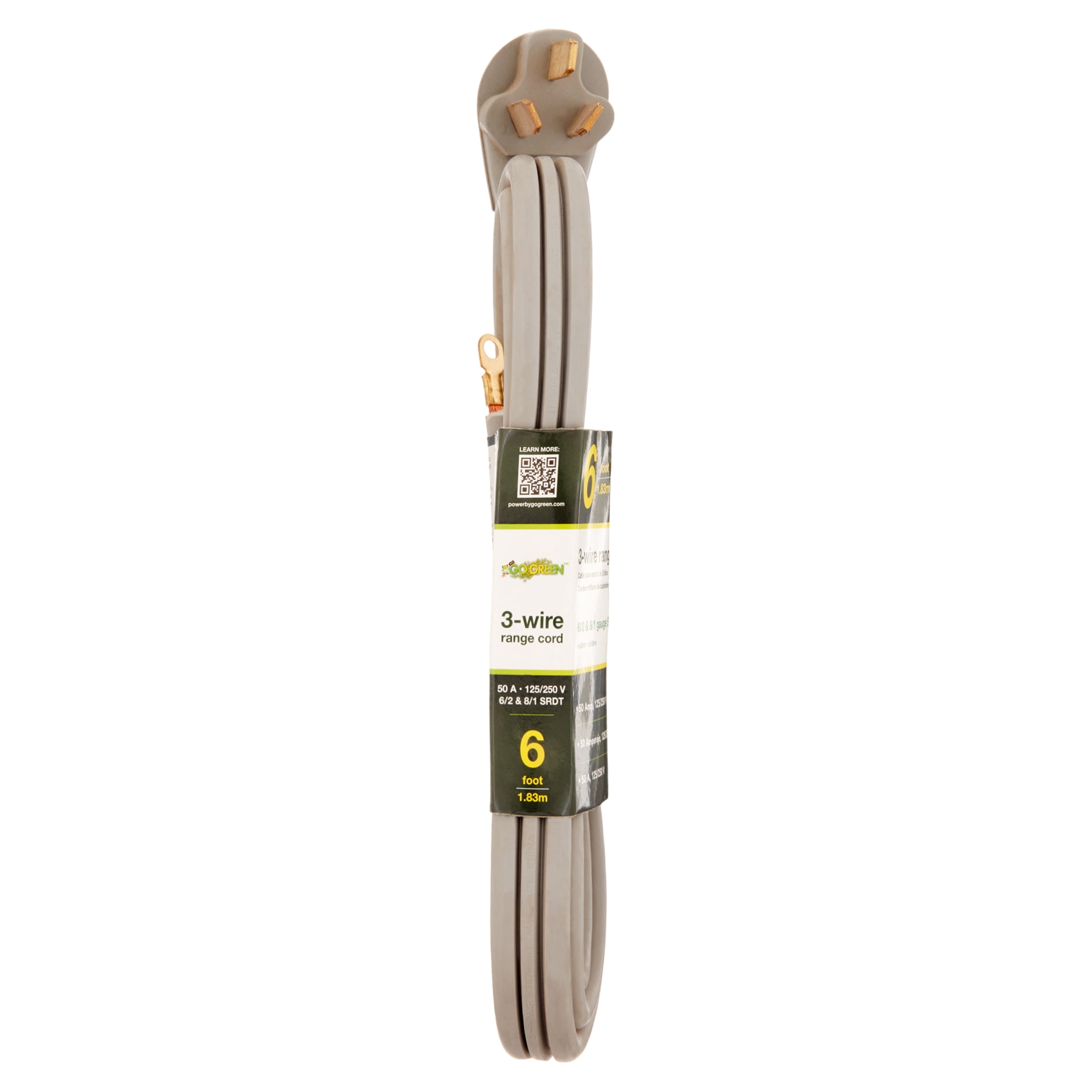 GoGreen Power GG-27006 6 ft 3-Wire Range Cord 50 Amp