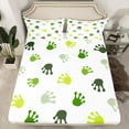 thumbnail image 2 of Castle Fairy Green Frog 4pcs Bed Sheets for Kids,Animal Paw Print King Sheets,Cartoon Animal Super Cozy Sheet Set,Super Cozy Room Decor, 2 of 7