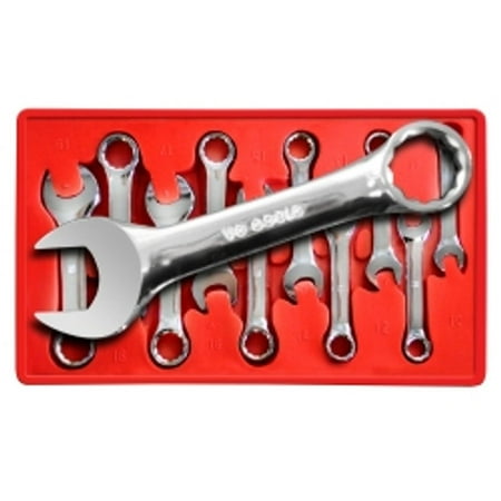 

V8 Tools 8910 Stubby Combination Wrench Set 10 Piece 10Mm To 19Mm Fully Polished In Plastic Tray