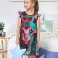 thumbnail image 4 of Fotbe Psychedelic Hairless Cat Vestido de Dormir para Niñas de 3 a 10 Años, Mangas Cortas, Estilo Princesa, Pijama Camisón con Mangas Voladas-Small, 4 of 6